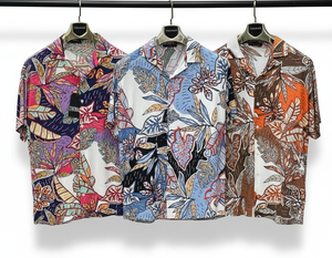 เสื้อเชิ้ตแขนสั้นลายดอกไม้สำหรับผู้ชาย ทรงหลวม ผ้าซาติน เป็นมิตรกับสิ่งแวดล้อม ดีไซน์ทันสมัยสำหรับฤดูร้อน เหมาะสำหรับใส่ลำลองในวันหยุด - Product Image 3