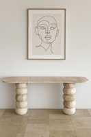 Table console moderne en travertin Table d'appoint élégante en pierre naturelle pour le couloir du salon ou la décoration intérieure contemporaine