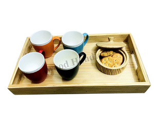 ถาดเสิร์ฟทำจากไม้สนทำมือพร้อมด้ามจับถาดไม้ยั่งยืนสำหรับเสิร์ฟบาร์ร้านอาหารและโรงแรม - Product Image 3