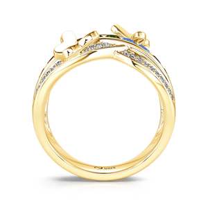 Jeulia Hello Beauty Butterfly <b>Cross</b> Sterling <b>Silver</b> Fashion <b>Ring</b> - Product Image 3