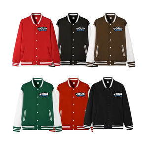 แจ็กเก็ตเบสบอลผ้าขนแกะ OEM สำหรับผู้ชายแจ็กเก็ตเบสบอลพิมพ์ซับลิเมชันตามสั่ง - Product Image 4