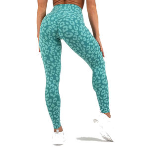 2024 vente en gros taille haute femmes Fitness Gym Leggings coloré Yoga course Stretch sport pantalon tricoté tissu - Product Image 4