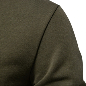 Sudadera deportiva informal con cuello redondo para hombre, 100% de algodón, tejido de punto con capucha de Color sólido para invierno - Product Image 4