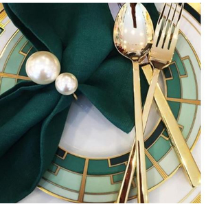 Servilleteros de perlas de nuevo diseño, servilleteros dorados para decoración de mesa de comedor Formal o informal, servilletero - Product Image 3