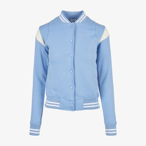 Blouson universitaire pour femme, style Letterman, hiver, col montant, tricoté, respirant, manches en polyester - Product Image 1