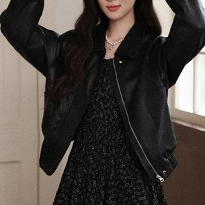 แจ็กเก็ตหนังแท้สำหรับผู้หญิงแจ็กเก็ตหนังแท้แบบมีซิประบายอากาศได้ดีแบบลำลองปรับแต่งได้ - Product Image 3