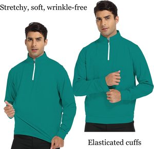 ... Jersey con cremallera de cuarto de golf para hombres y mujeres adecuado para torneos de viaje o camisetas diarias con tela de rendimiento suave - Product Image 3