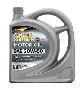 Golden Stallion <b>Synthetic</b> Blend SAE 20W-50 Anti-Wear Automotive Lubricant Motor <b>Oil</b> 3 Pack 5 Quart - Product Image 1