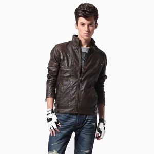แจ็กเก็ตหนังสำหรับผู้ชายเสื้อแจ็กเก็ตหนังสีพื้นใหม่สไตล์สตรีทแบบกำหนดเอง2024กันน้ำสำหรับสวมใส่ในฤดูหนาว - Product Image 5