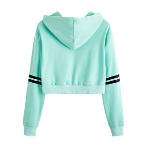Fabricación de fábrica Material fresco Nuevo estilo Regular Fit Crop Top Hoodie 100% algodón French Terry Cotton Knitted Hoodie Mujeres - Product Image 2