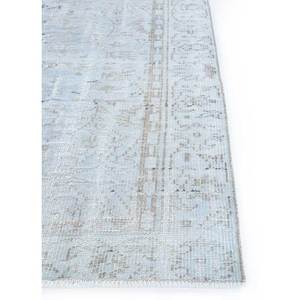 Tapis en laine bleu vintage noué à la main, motif médaillon rectangulaire abstrait, idéal pour la maison, le salon, le couloir, l'entrée et les chambres d'adolescents - Product Image 4