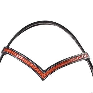 Cabezada Elegante para Equitación, Cuero Genuino con Trenzado, Estilo Western con Conchos Elevados para Accesorios de Montar - Product Image 5