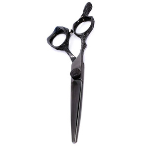 Tijeras de Peluquería Profesionales con Tornillo Ajustable, Tijeras de Corte de Pelo para Salón, Recubrimiento Negro, Hoja Recta y Afilada - Product Image 5