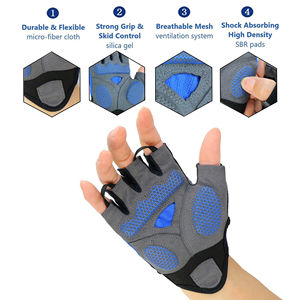 Gants demi-doigts pour hommes femmes support de poignet antidérapant gants de cyclisme de haute qualité - Product Image 2