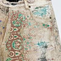 Fabricants de jeans sur mesure, jeans évasés à patchs pour hommes