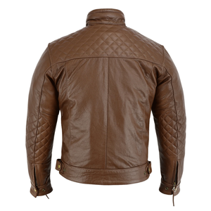 New Black Genuine Diamond Leather Racing Motorbike Jacket CE-Certified <b>Protectors</b> Adventuring Motorcycle Riding Jacket For Men - Product Image 6