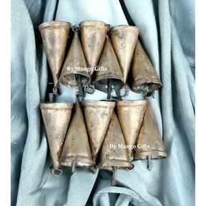 Shabby Chic 3.5 Inch Recycled Iron Wind Chime Rustic Antique Cone Shape Polished Painted Brass Model Alloy Pet Vintage Antique - Product Image 1
