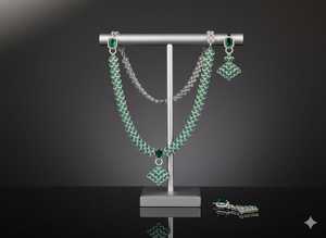 Ensemble de collier de luxe en diamant CZ américain finition en rhodium blanc bijoux de créateur pour mariages festivals et célébrations - Product Image 4