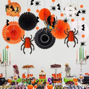 <span class=keywords><strong>Feliz</strong></span> Halloween Banner Colgante Linterna Calabaza Panal para Halloween Cumpleaños Decoración para el hogar Suministros para fiestas Accesorios - Product Image 5