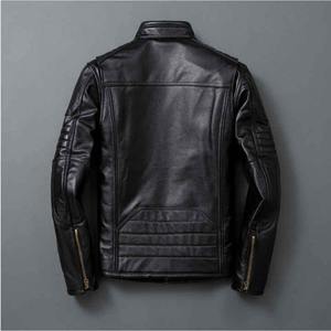 Nouvelle arrivée 2025, veste de motard unisexe en cuir de vache, hiver, toile imperméable, anti-UV, capuche, doublure en coton, personnalisable à l'avant - Product Image 3