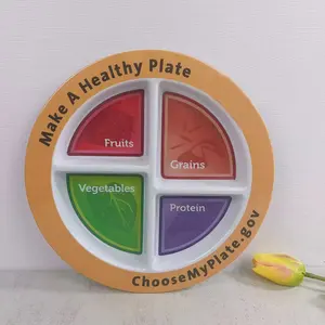 Wholesale 4 section melamine control portion plate dish food grade Daily Used