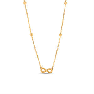 Collar de Cadena con Cuentas de Oro de 18k con Acentos de Perlas de Circonio y Diamantes para Regalo de Boda - Product Image 2