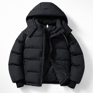 Custom Logo <b>Reflective</b> Thick Men's <b>Jacket</b> Ultra Warm Lightweight Windproof Puffer Outerwear Winter Fleece Zip <b>Jacket</b> Sweater - Product Image 3