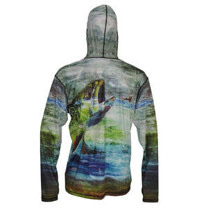 Ropa de pesca UPF 50 + Camisas de pesca de manga larga transpirables de secado rápido Diseño personalizado Nueva llegada Sudadera con capucha de pesca de poliéster - Product Image 6