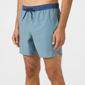 Shorts de bain décontractés pour hommes en toile mi-longue, couleur unie personnalisée, séchage rapide, pour la course à pied et les sports, vente en gros - Product Image 4