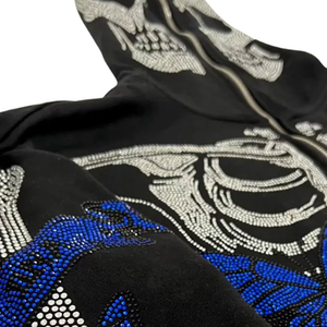 OEM logotipo personalizado 3D espuma Puff pantalla impresa 100% algodón bordado hombres invierno Full-Zip Face Cover Hoodie - Product Image 5