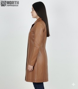Long <b>Coat</b> Jacket Original Pure <b>Top</b> Premium Quality Leather Premium Quality For Women 1 Piece Stand Winter Jacket Regular Custom - Product Image 6
