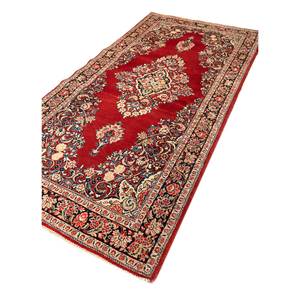 Tapis en laine noué à la main Aalam, motif médaillon rouge-orange, kilim abstrait fait main pour la maison, 9x12 rectangulaire, idéal pour adolescents, entrée et couloir - Product Image 2