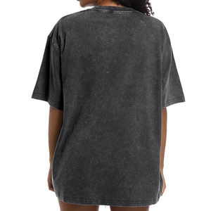 Camisetas de gran tamaño de alta calidad para mujer, camiseta gruesa de lavado ácido Vintage de algodón, Camisetas básicas informales, ropa de calle superior para mujer larga - Product Image 5