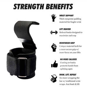 Bande de poignet robuste de haute qualité meilleurs crochets de sangle d'haltérophilie pour l'entraînement et l'entraînement en salle de sport - Product Image 6