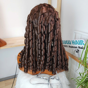 Perruques bouclées rebondissantes en cheveux vietnamiens super double tirés, cuticules alignées, cheveux humains - Product Image 4
