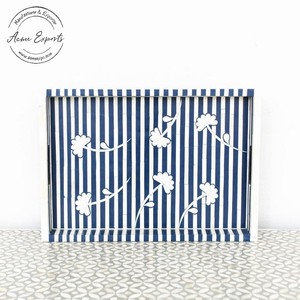 Plateau élégant en incrustation d'os avec design floral géométrique Plateau décoratif fait à la main de qualité supérieure pour la cuisine à domicile et les cadeaux - Product Image 6