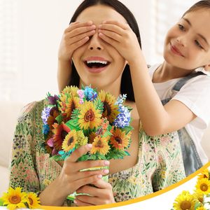 3 Paket Kartu Bunga Kertas Pop Up Buket Abadi Kartu Ucapan Kertas 3D Pop Up dengan Kartu Catatan dan Amplop untuk Semua Kesempatan - Product Image 2