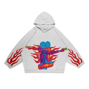 เสื้อครอปแบบมีฮู้ดฟอกสีกรดวินเทจ100% ผ้าฝ้ายน้ำหนักมากเสื้อผ้าแนวสตรีทพิมพ์ดิจิตอลออกแบบได้ตามต้องการสำหรับฤดูหนาว - Product Image 4