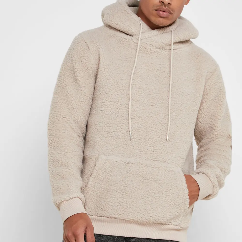 Sherpa polar erkek özel kapşonlu tişörtü erkek ağır kazak kış hoodies özel giyim üreticisi