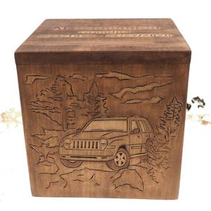 Urne carrée en bois personnalisée pour les cendres humaines boîte commémorative sculpté souvenir urnes de crémation boîtes pour l'enterrement - Product Image 6