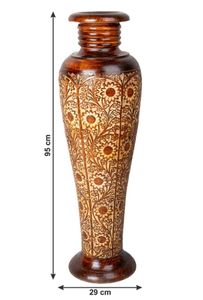 แจกันไม้ทรงสูงและหนักแจกันตั้งพื้นทำด้วยมืออย่างประณีตแจกันดอกไม้ไม้ทรงยาวแบบชนบทของตกแต่งที่หรูหราสำหรับบ้านและสำนักงาน - Product Image 2