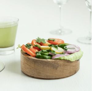 Bol à noix en bois brun moyen Design Unique ustensiles de cuisine décoration de la maison décor de Table hôtel Restaurant fabriqué en Inde en gros - Product Image 5