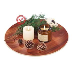 ถาดเสิร์ฟทรงกลมทำมือ ถาดตกแต่งสำหรับตกแต่งบ้าน ถาดวางบนเคาน์เตอร์ครัวสำหรับงานปาร์ตี้ ทำด้วยมือ ปรับแต่งได้ - Product Image 1