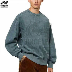 เสื้อสเวตเชิ้ตผ้าฟลีซฤดูหนาวคุณภาพสูง ล้างสีแบบแอซิด ดีไซน์สั่งทำ ผ้าฝ้ายผสม ขายดี ยอดนิยมสำหรับผู้ชาย - Product Image 3