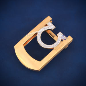 Hebilla de cinturón de diamante Moissanite de diseñador en plata de ley 925 perfecta para ropa informal formal VVS Clarity - Product Image 2