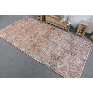 พรมวินเทจขนาด 3.9x7.2 ฟุต พรมตุรกี พรมขนสัตว์สีส้มลายอิคัต - Product Image 4