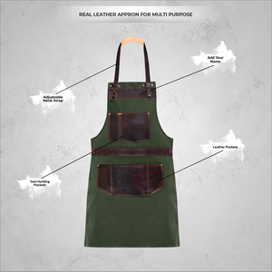 Premium Workwear <b>Apron</b> <b>Pockets</b> Leather Tool Rack All Size Canvas Custom AAA-0003 - Product Image 4