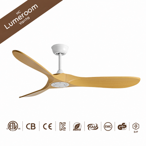 Ventilador de Techo Moderno de Madera de 42 Pulgadas Sin Luz, con 3 Aspas de Madera Sólida, Motor DC Silencioso y Control Remoto para Dormitorio - Product Image 1