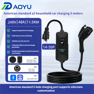 Cargador Portátil para Vehículos Eléctricos Tipo 1, 1.92KW/3.84KW/7.6KW/9.6KW/11.5KW, Entrada de CA 85V-265V Ajustable 6A-16A, Uso Doméstico y Comercial - Product Image 5