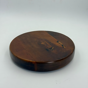 Magnifique assiette de service ronde de luxe faite à la main, 8,25 pouces, en bois d'acacia avec finition noyer, pour la maison et les restaurants - Product Image 3